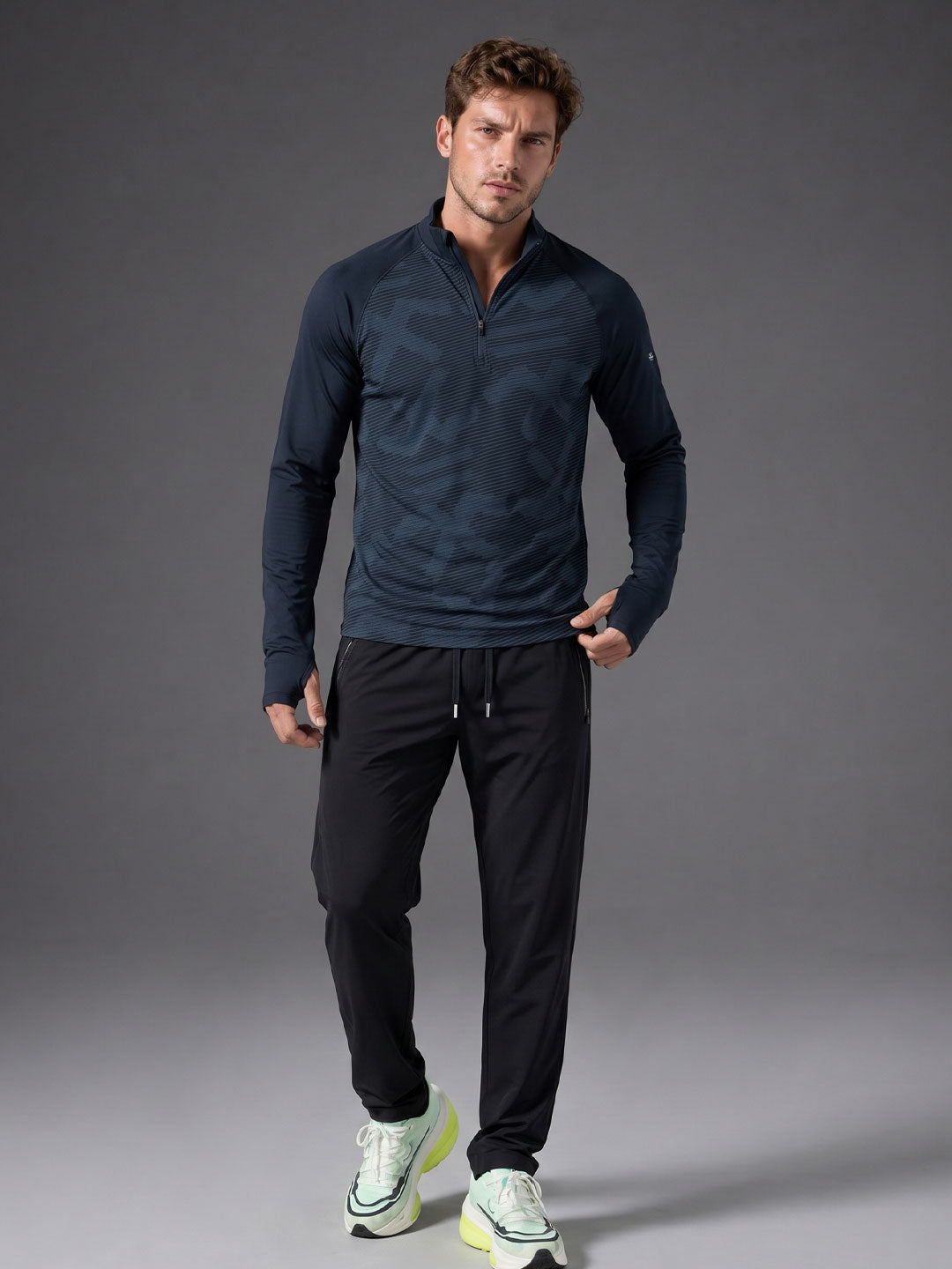 Quarter Zip Sweatshirt | Active |  Navy Blue