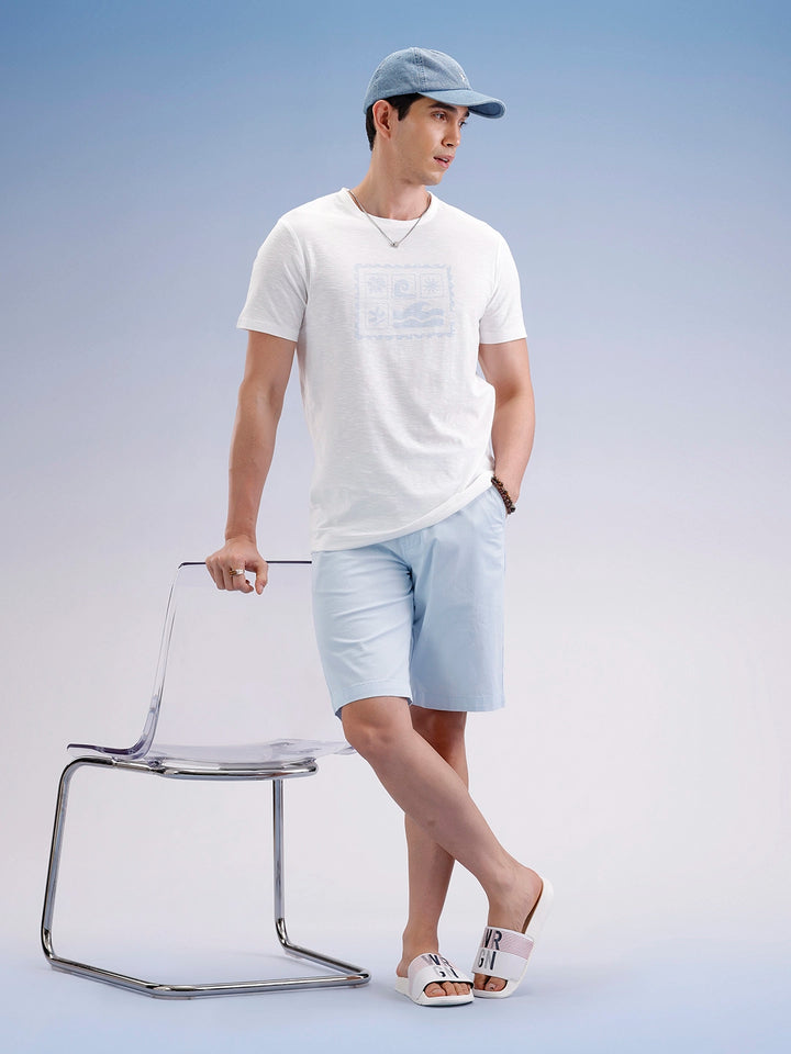 Slim Fit Textured T-Shirt  | Off White