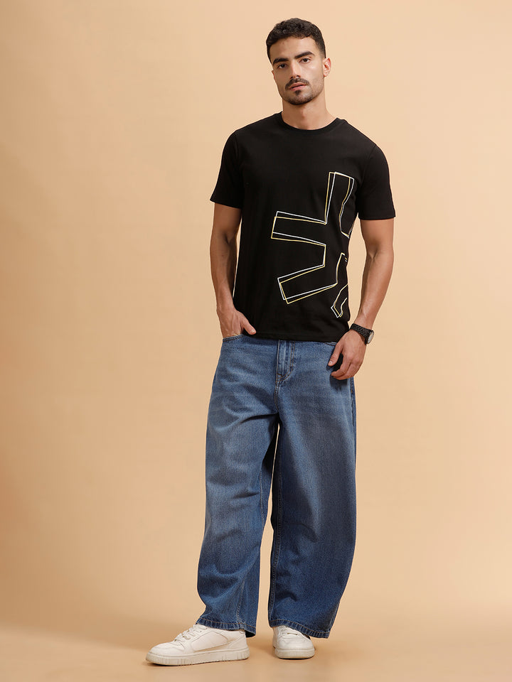 Casual Heavy Fade Baggy Fit Jeans | Blue