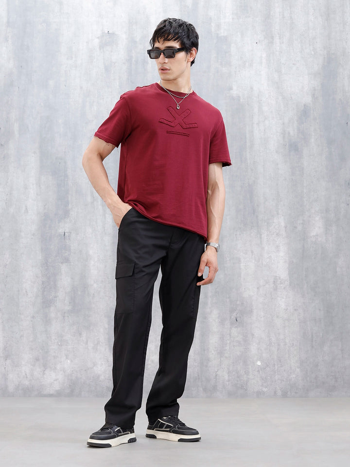 Men's Casual Loose Fit Cargo Trousers | Black