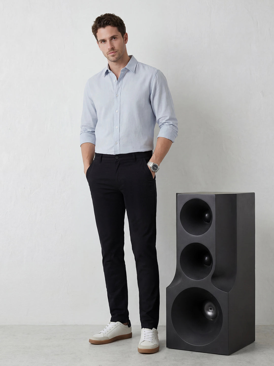 Solid Slim Fit Trouser | Navy Blue