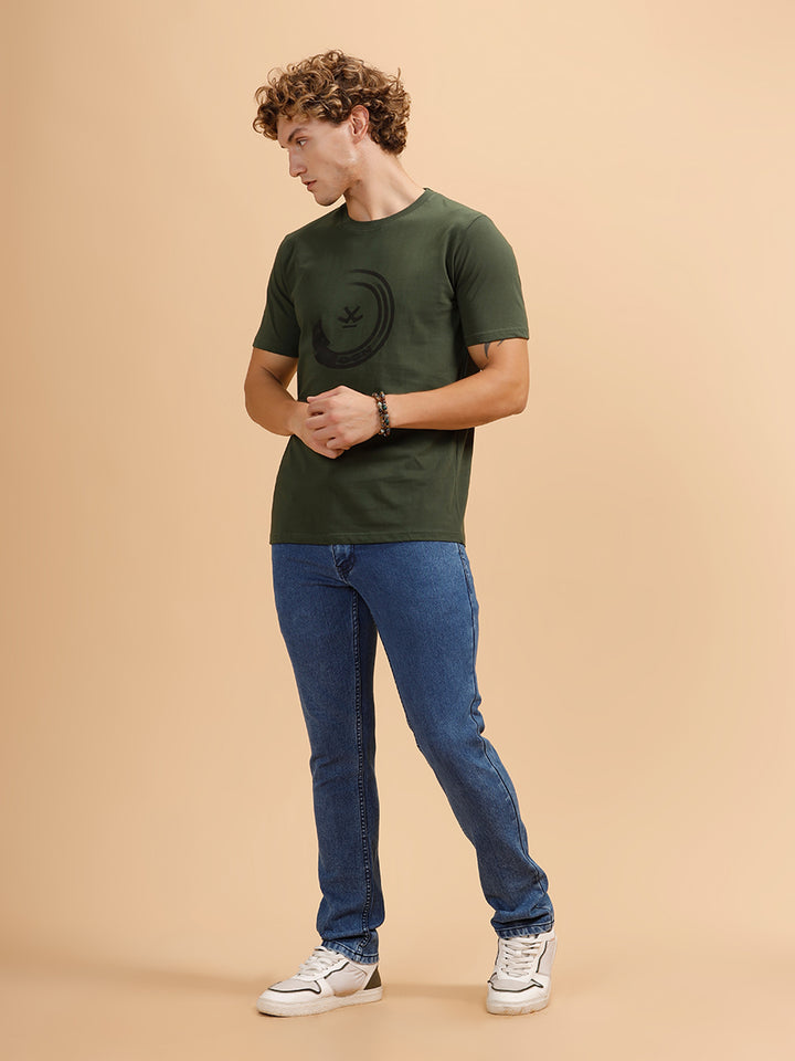 Motion Blur Printed T-Shirt | Olive