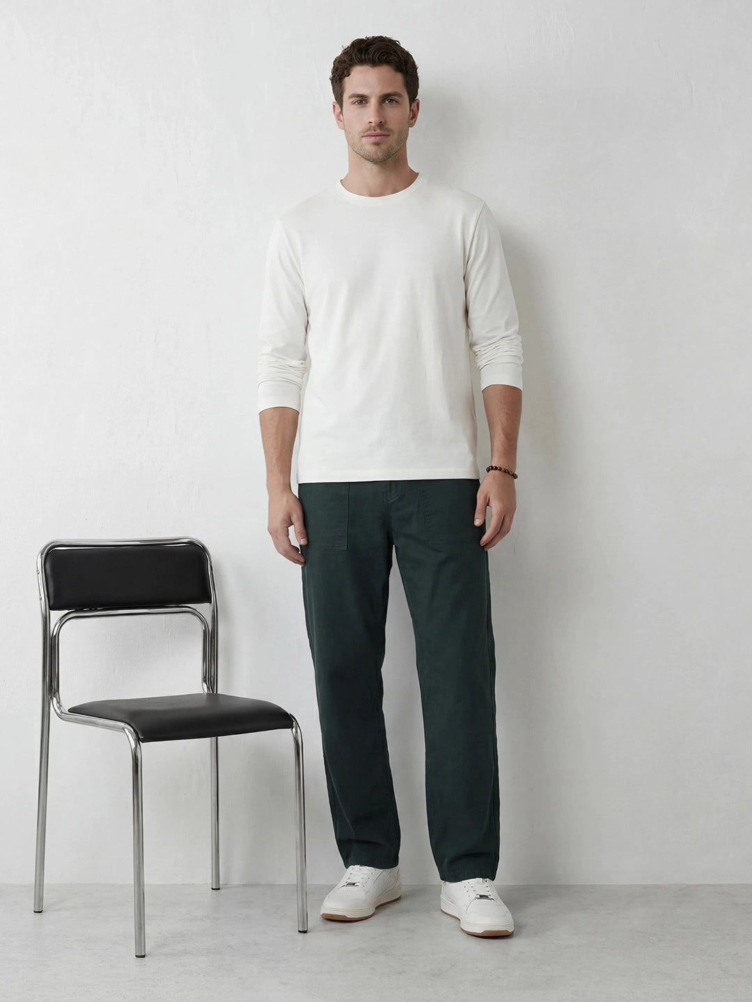 Solid Loose Fit Trouser | Dark Green