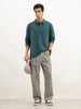 Solid Full Sleeve Polo T-Shirt | Green