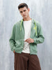Men’S Solid Zip-Up Hoodie Sweatshirt | Green