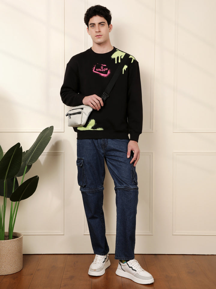 DP Printed Black Sweatshirt