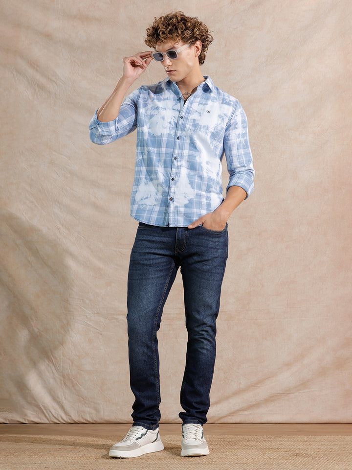 Washed Slim Fit Shirt | Light Blue