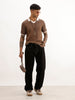 Loose Fit Contrast Stitch Denim Jeans | Black