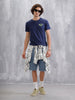 Placement Printed Slim Fit T-Shirt  | Navy Blue
