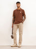 Regular Fit Contrast Sleeve Polo T-Shirt | Brown
