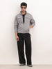 Slim Fit Double Pocket Zipper Jacket | Grey