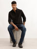 Solid Regular Fit Full Sleeve Shirt | Black