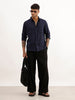 Solid Regular Fit Full Sleeve Shirt | Navy Blue