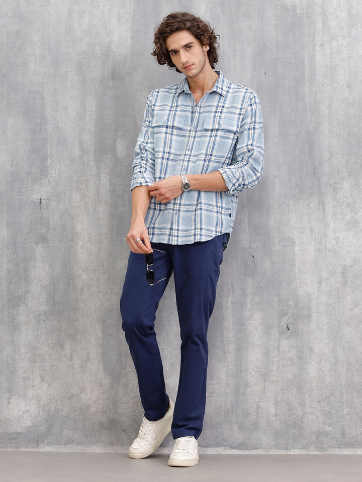 Slim Fit Cotton Stetch Chino I Blue