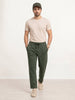 Solid loose Fit Pleated Jogger | Olive