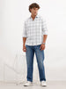 Textured Regular Fit Full Sleeve Shirt | White