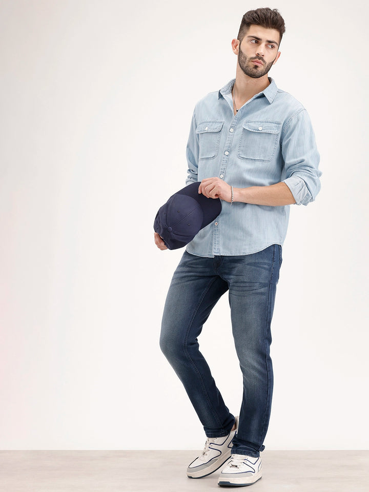 Solid Slim Fit Denim Jeans | Blue