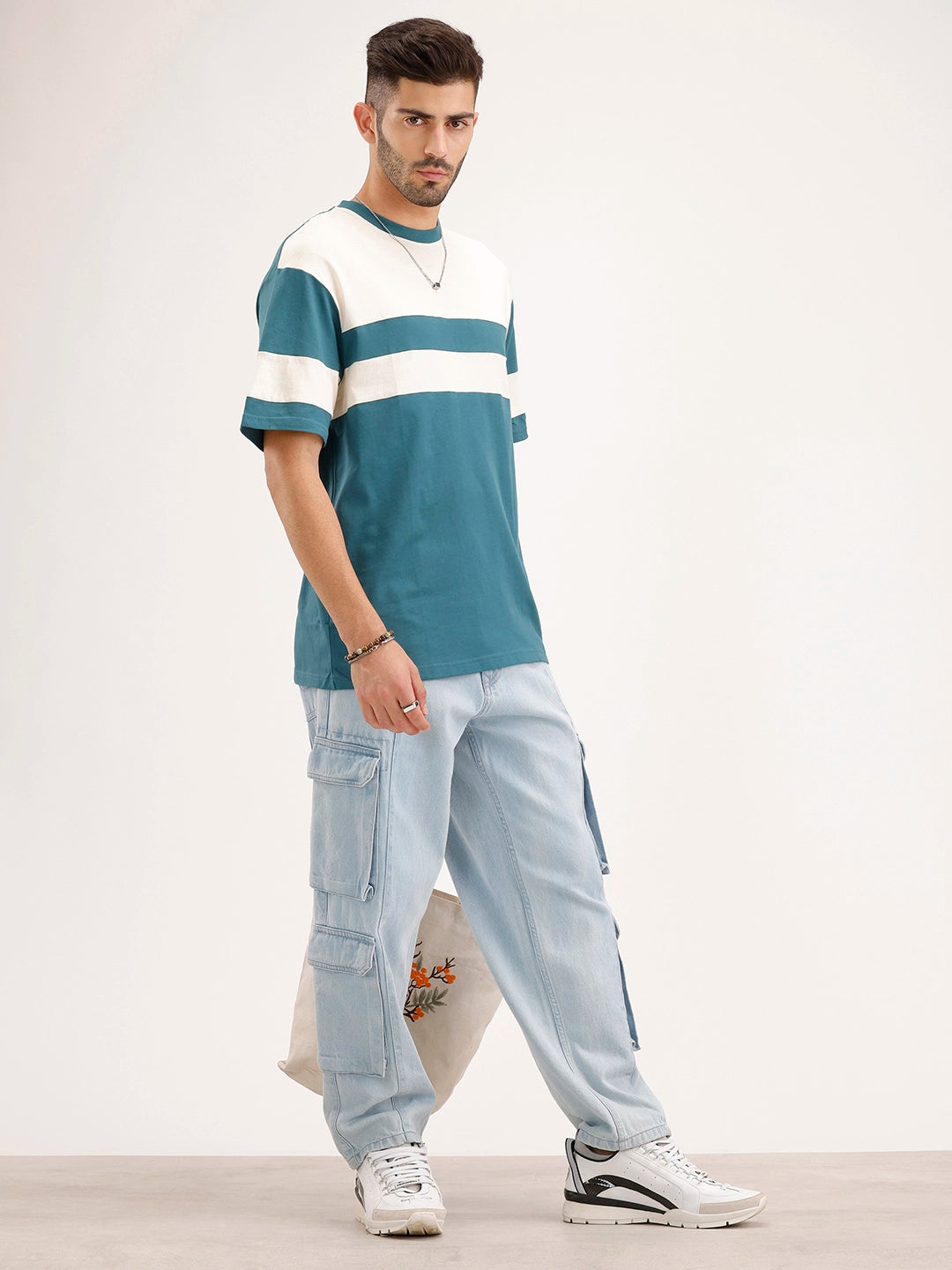 Oversized Fit Cut & Sew T-Shirt | Green
