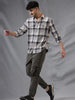 Double-Pocket Grey Tartan Shirt