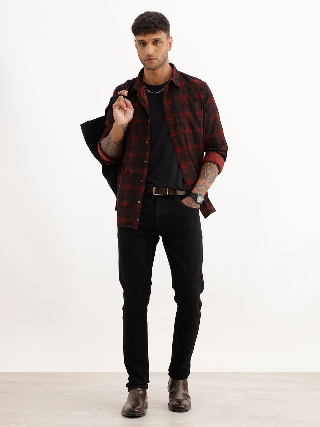 Solid Skinny Fit Denim Jeans | Black