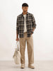 Slim Fit Flannel Full Sleeve Shirt | Olive