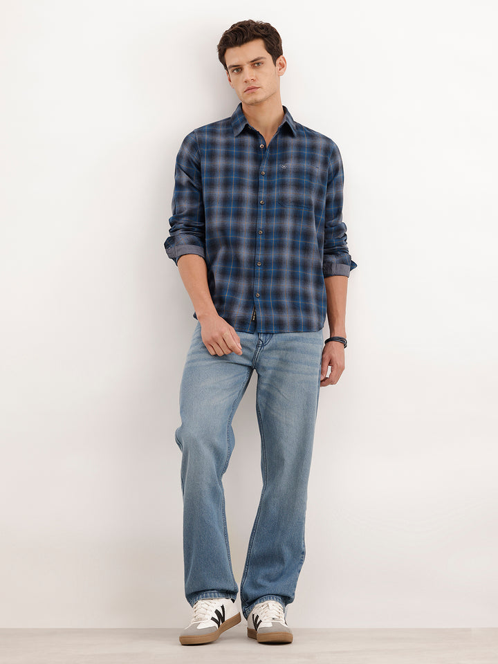 Blue Charcoal Checked Shirt