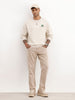 Comfort Fit Embroidered Detail Sweatshirt | Beige