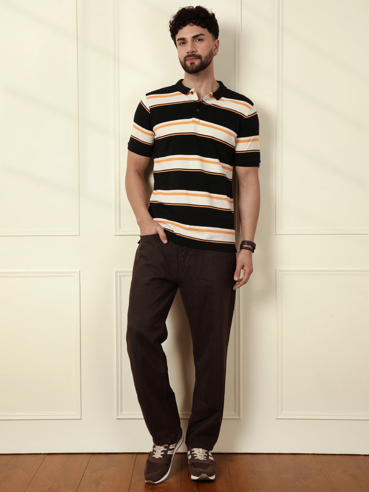 Pure Cotton Yarn Dyed Polo | Black