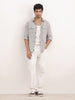 Slim Fit Double Pocket Full Sleeve Shirt | Grey