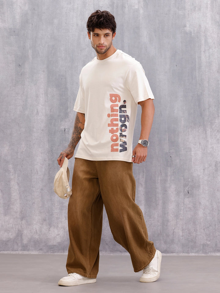Graphic Printed Casual Look T-shirt | Beige