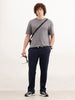 Solid Regular Fit Knitted Jogger | Navy Blue