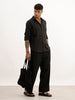 Textured Slim Fit Striped Shirt | Black