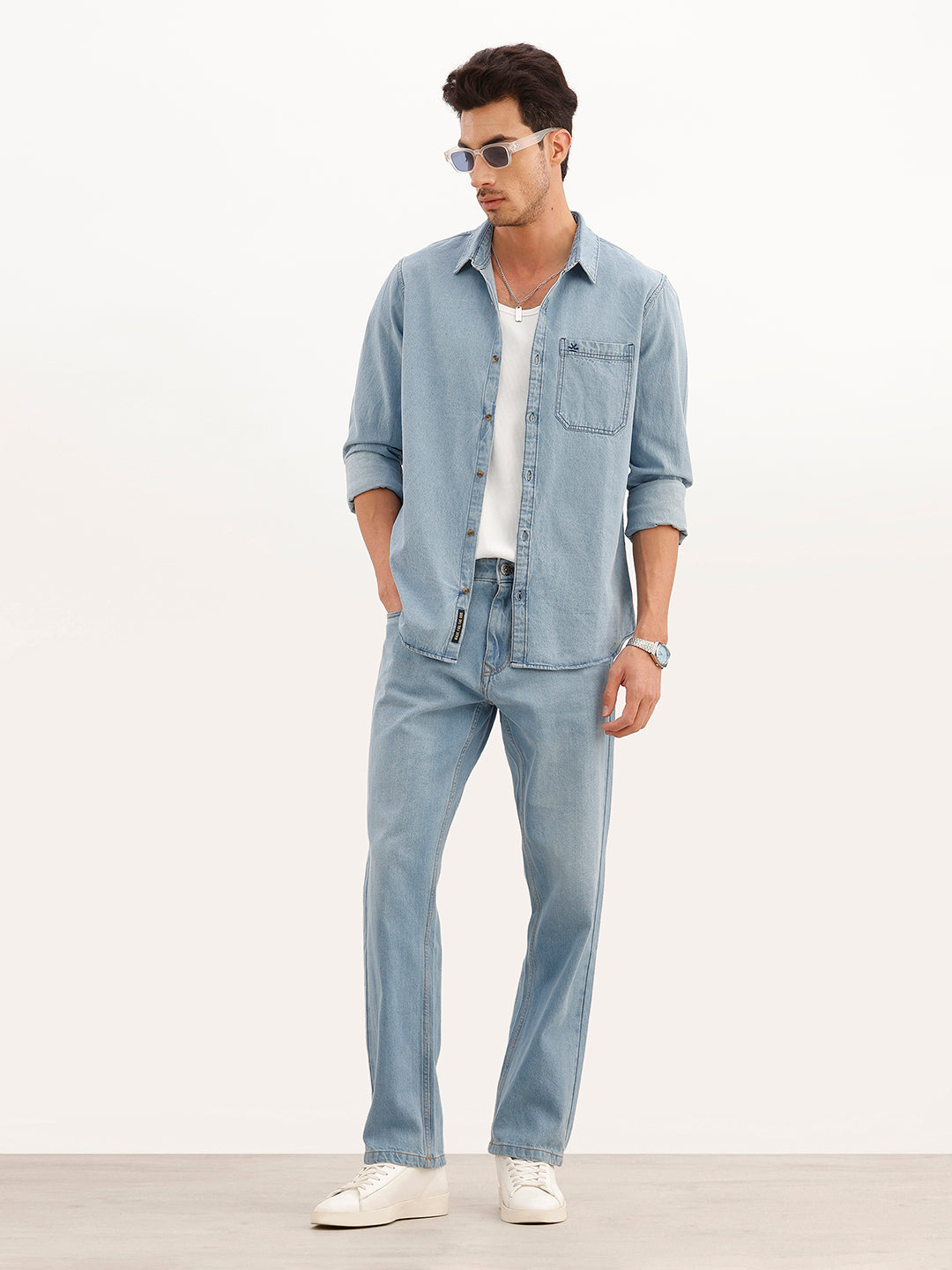 Classic Regular Fit Denim Shirt | Blue