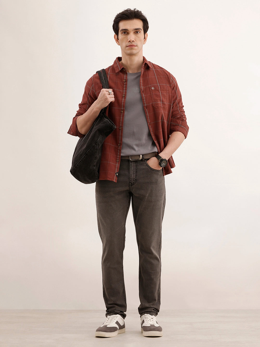 Slim Fit Faded Denim Jeans | Dark Grey