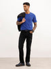 Slim Fit Quirky Embroidered Patch Detail T-Shirt | Blue