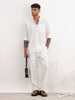 Solid Regular Fit Mandrin Collar Shirt | White