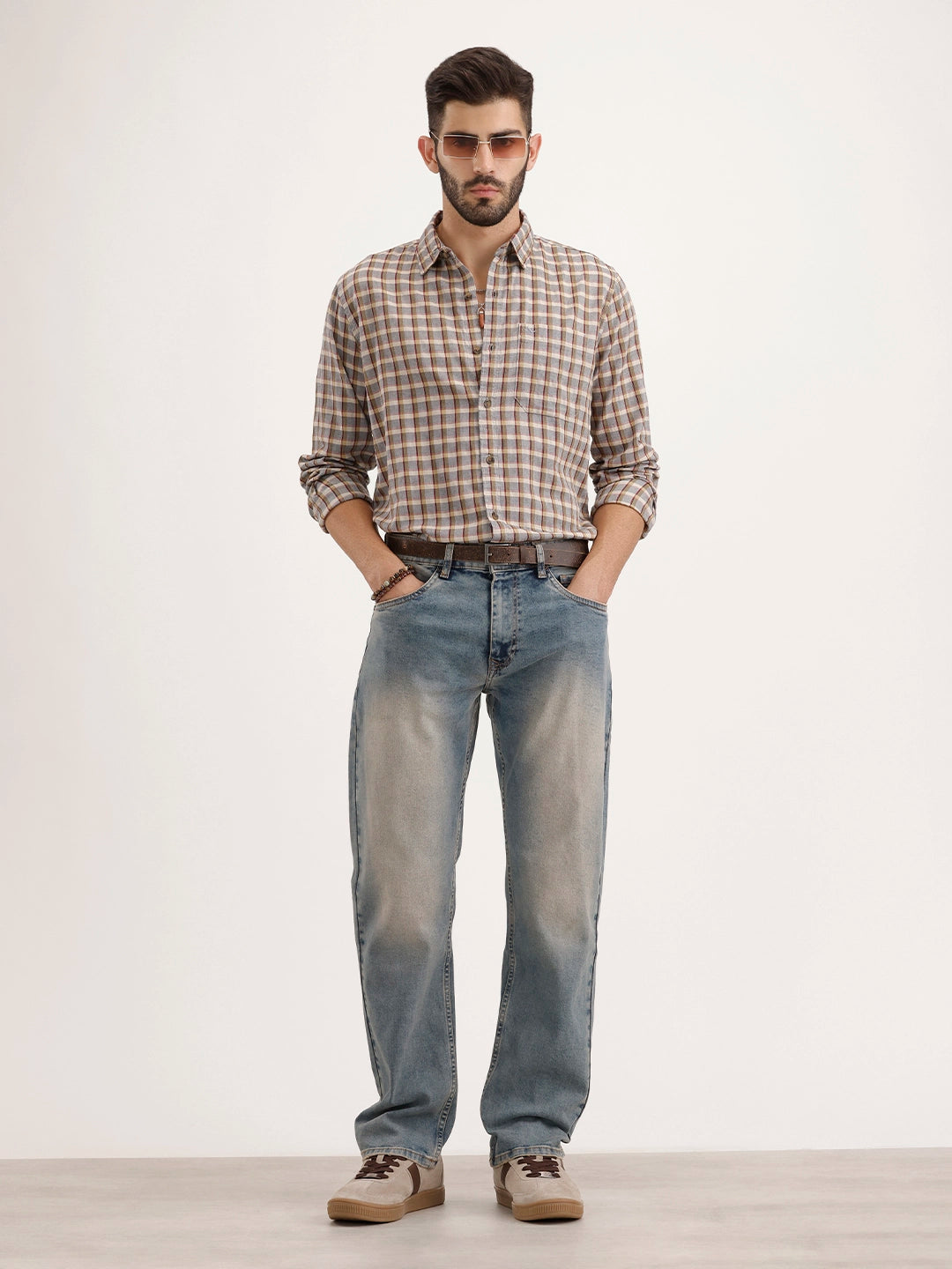 Regular Fit Checkered Shirt | Multicolor