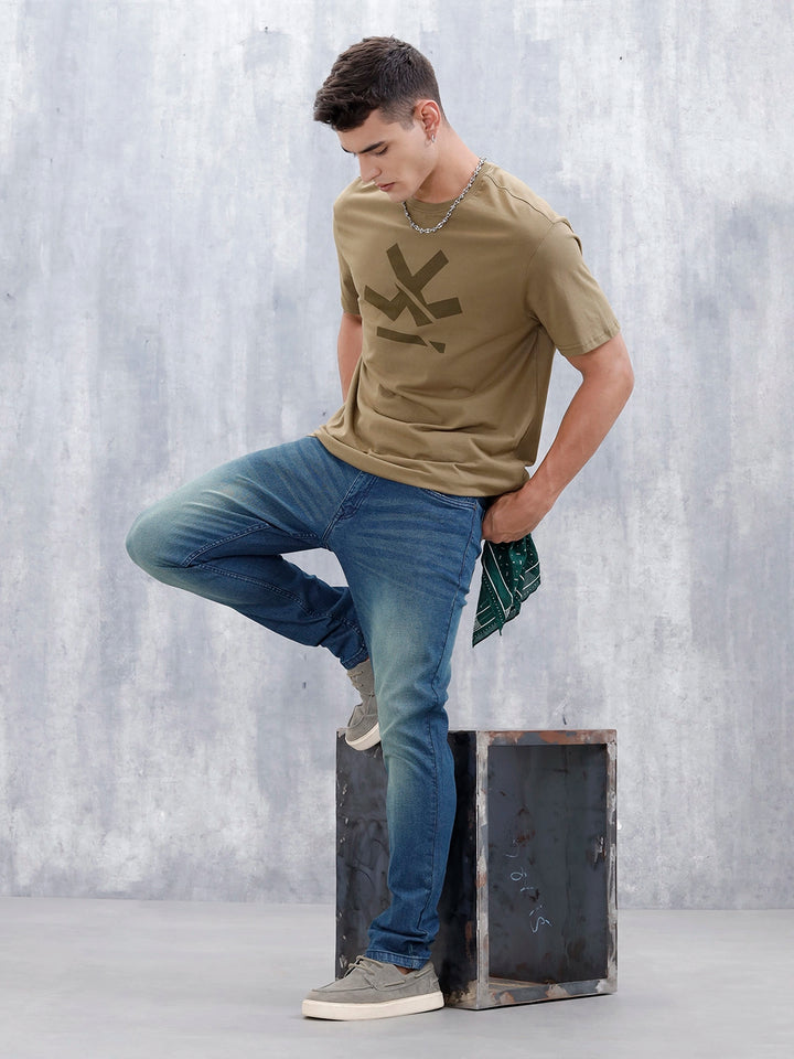 Men's Casual Slim Fit Jeans | Dark Stone