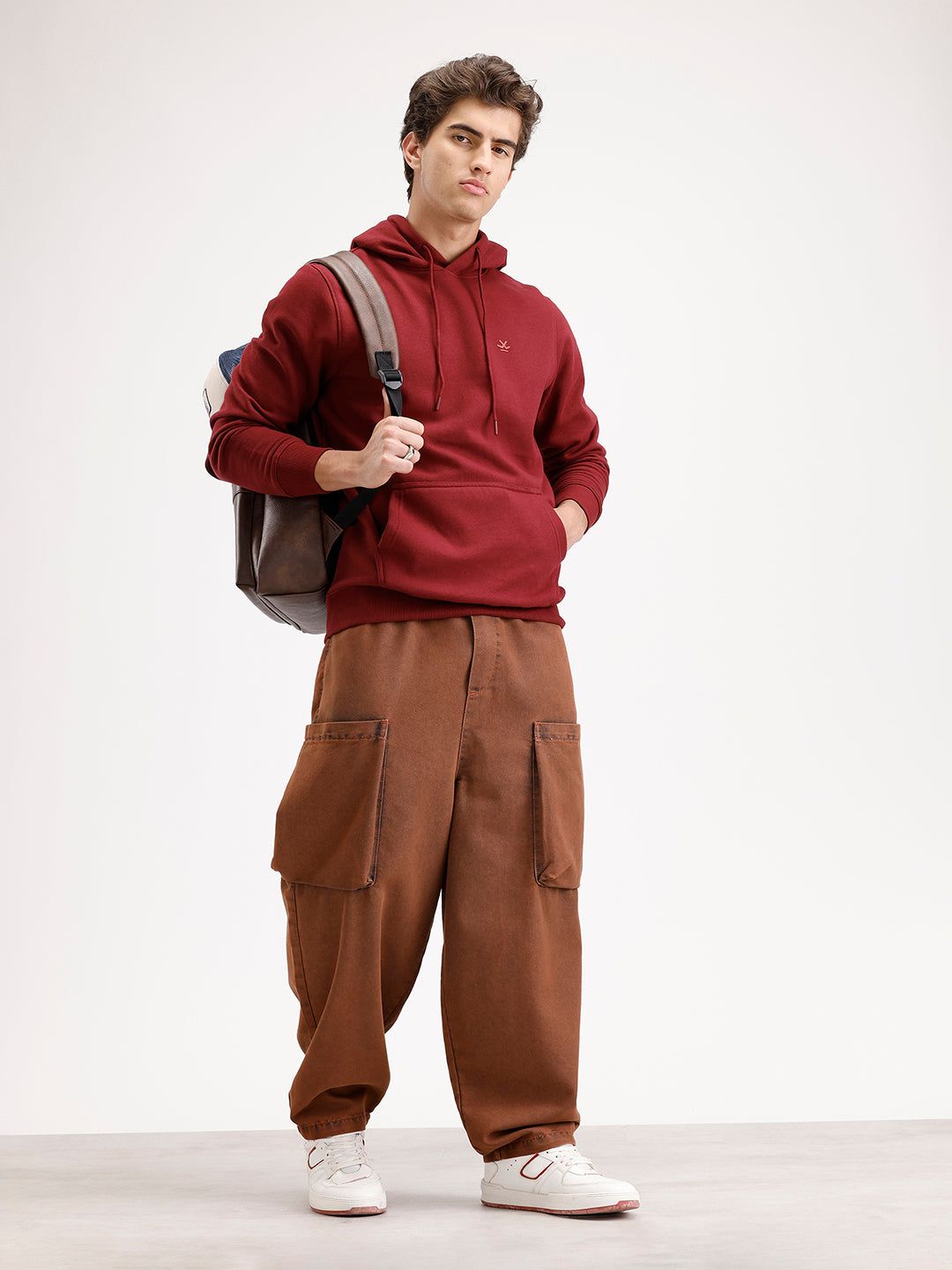 Solid Regular Fit Hoodie  | Maroon