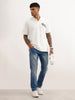Comfort Fit Embroidery Patch Detail Polo T-Shirt | Off White