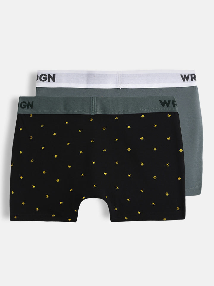 Soft Cotton Solid & Print 2-Pack Trunks