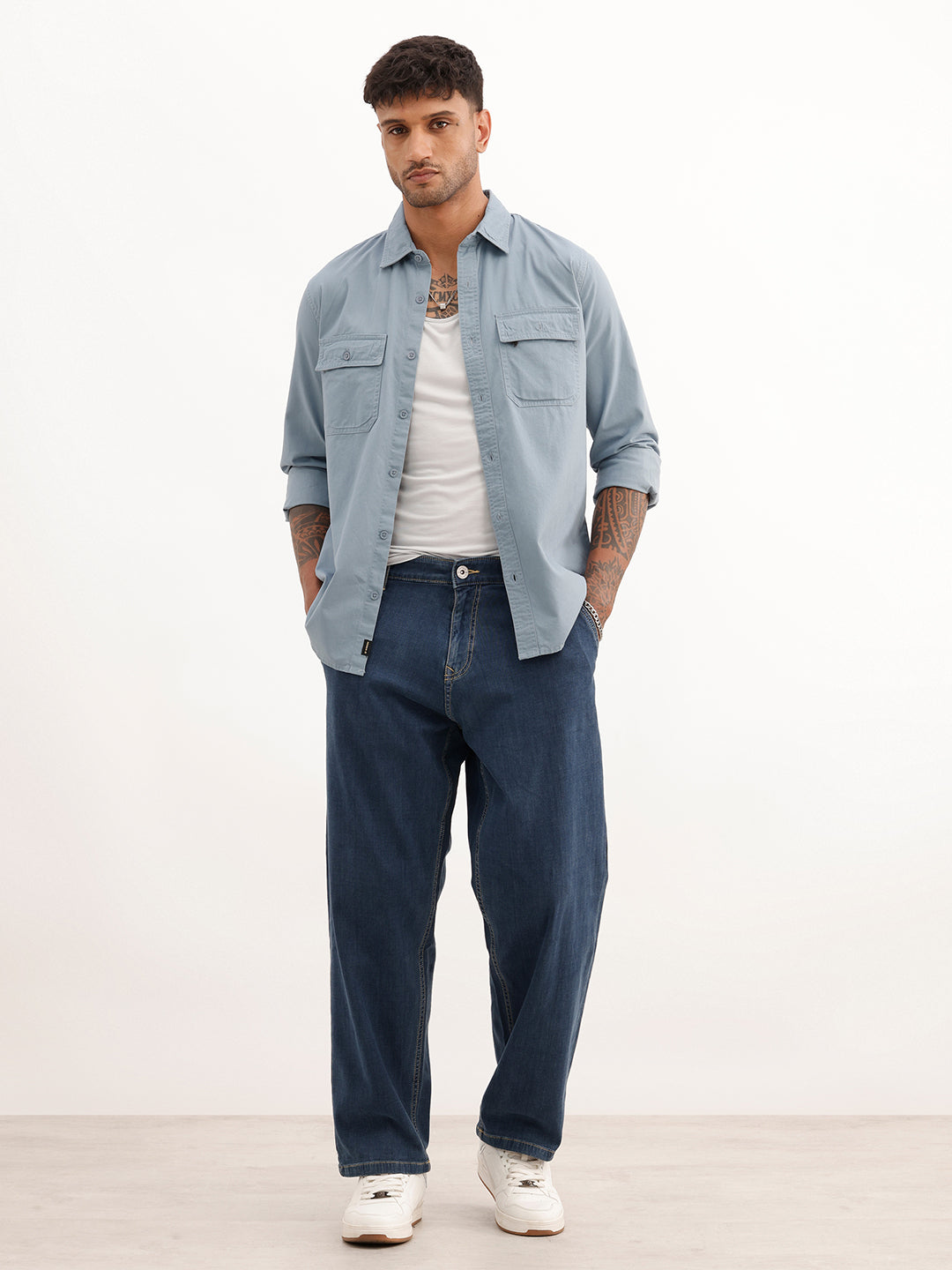 Solid Loose Fit Denim Jeans | Blue | WWJN9802S
