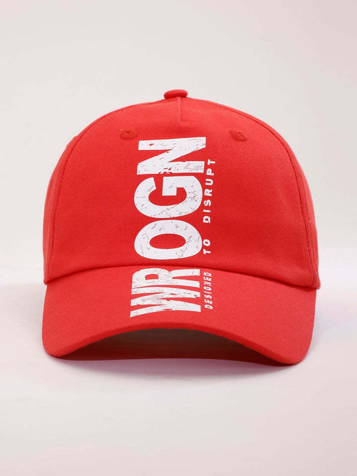 Printed "Disrupt" Graphic Cap | Red