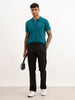 Classic Placement Printed Polo T-Shirt | Teal | WWTS368F