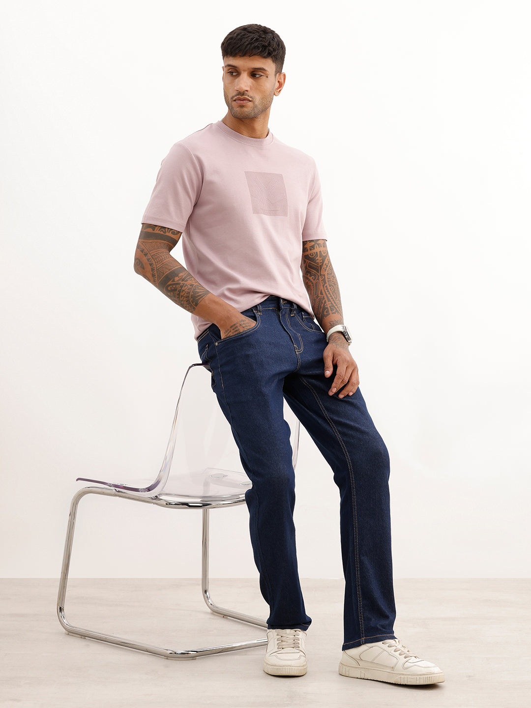 Solid Relaxed Fit Denim Jeans | Blue