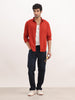 Solid Slim Fit Full Sleeve Shirt | Red