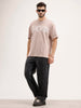Classic Placement Printed T-Shirt | Brown