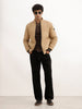 Solid Regular Fit Puffer Jacket | Beige