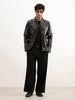 Solid Slim Fit Zipper Jacket | Black