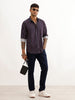 Regular Fit Striped Shirt | Navy Blue